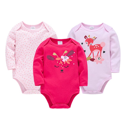 Conjunto de 3/6 piezas de ropa de moda para bebés Kavkas, conjunto de algodón suave de manga larga para otoño, mono para niños y niñas, body para recién nacidos