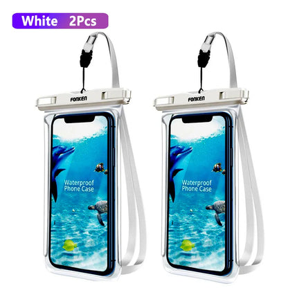 Funda impermeable FONKEN para teléfono, transparente, para la nieve, la selva tropical, bolsa seca, bolsa para natación, fundas grandes para teléfono móvil.