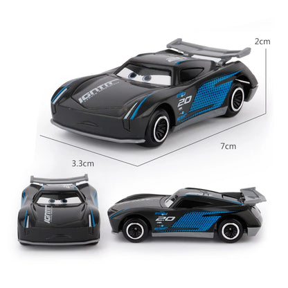 Juego de 7 piezas de Disney Pixar Car 3 Lightning McQueen Jackson Storm Mack Truck, escala 1:55, modelo de coche de metal fundido a presión, juguete para niño, regalo de Navidad