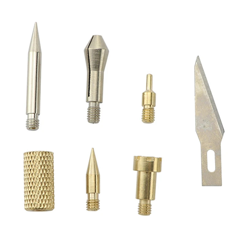 7 in 1 Wood Embossing Burning Carving Pyrography Pen Kit 60W / 80W Adjustable Temperature Soldering Iron Hand Operated Tools Set