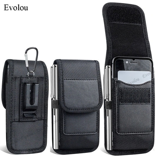 Bolsa de teléfono para Samsung A22 4G 5G M32 A03S S21 FE Note 20 Ultra A32 A52 A72 A51 A71 funda con Clip para cinturón bolsa de cintura de tela Oxford