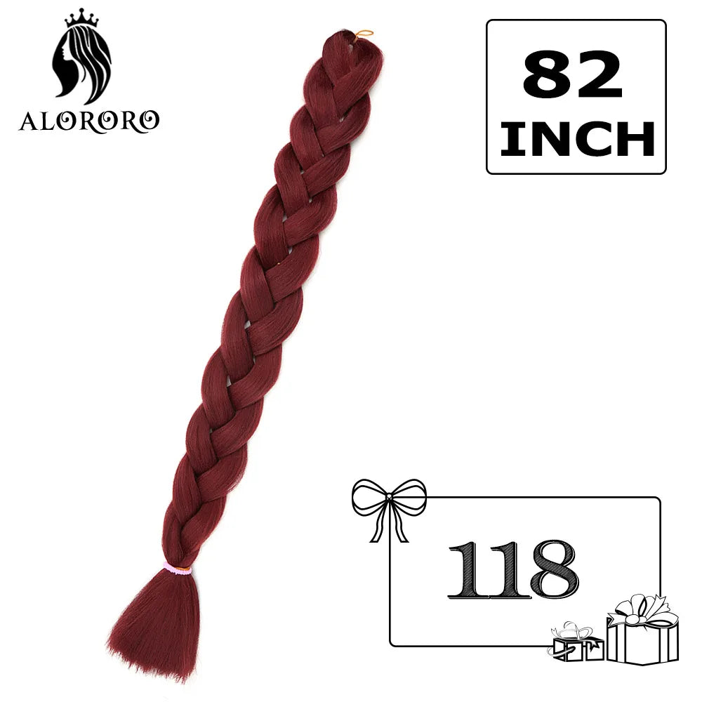 Alororo sintético jumbo trança cabelo 82 Polegada africano falso cabelo de alta temperatura fibra trança extensões de cabelo para mulher