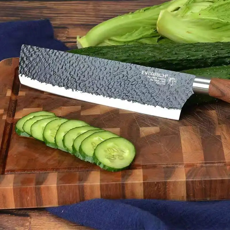 Herramientas de Juego de cuchillos de cocina de acero inoxidable, cuchillo de cocina forjado, tijeras, pelador de cerámica, rebanador de Chef, cuchillo de pelar Nakiri, estuche de regalo