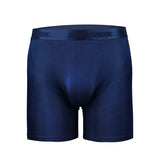 Calzoncillos tipo bóxer para hombre, ropa interior Modal, bragas de seda de hielo sólidas para hombre, bolsa transpirable, calzoncillos de pierna largo medio, Cueca Calzoncillo
