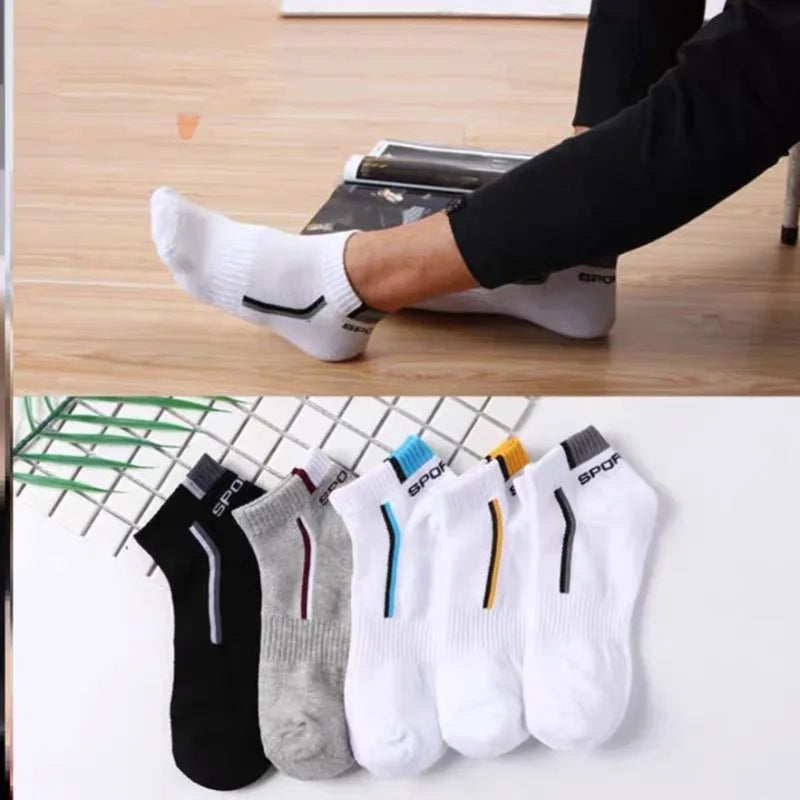 10 Pairs Men's Socks Stretchy Shaping Teenagers Short Sock Suit for All Season Non-slip Durable Male Socks Calcetines Hosiery