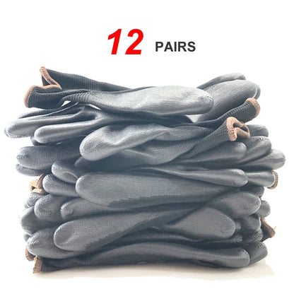 24Pieces/12Pairs Professional Working Protective Gloves For Men Construction Women Garden Nylon Running Glove Obtained CE EN388.
