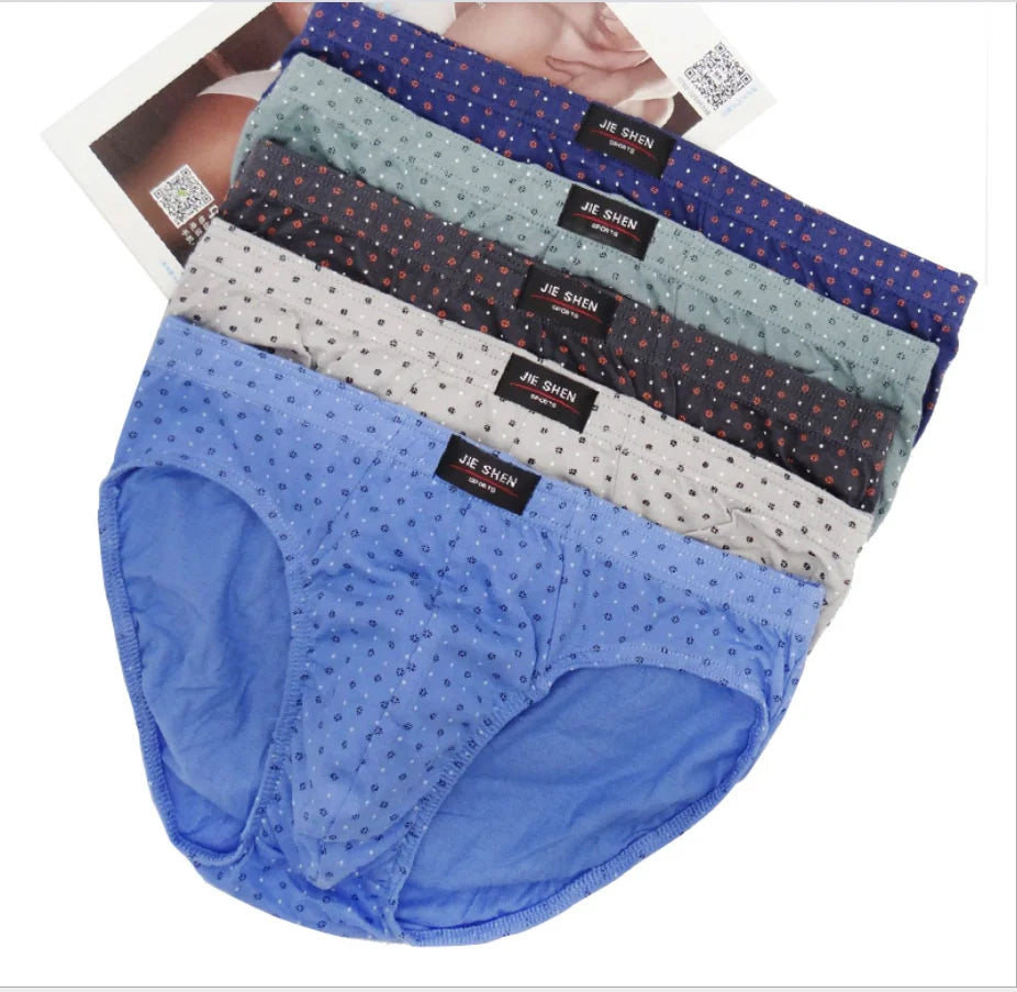 100% Cotton Briefs Mens Comfortable Underpants Man Underwear M/L/XL/2XL/3XL/4XL/5XL 5pcs/Lot Free & Drop Shipping