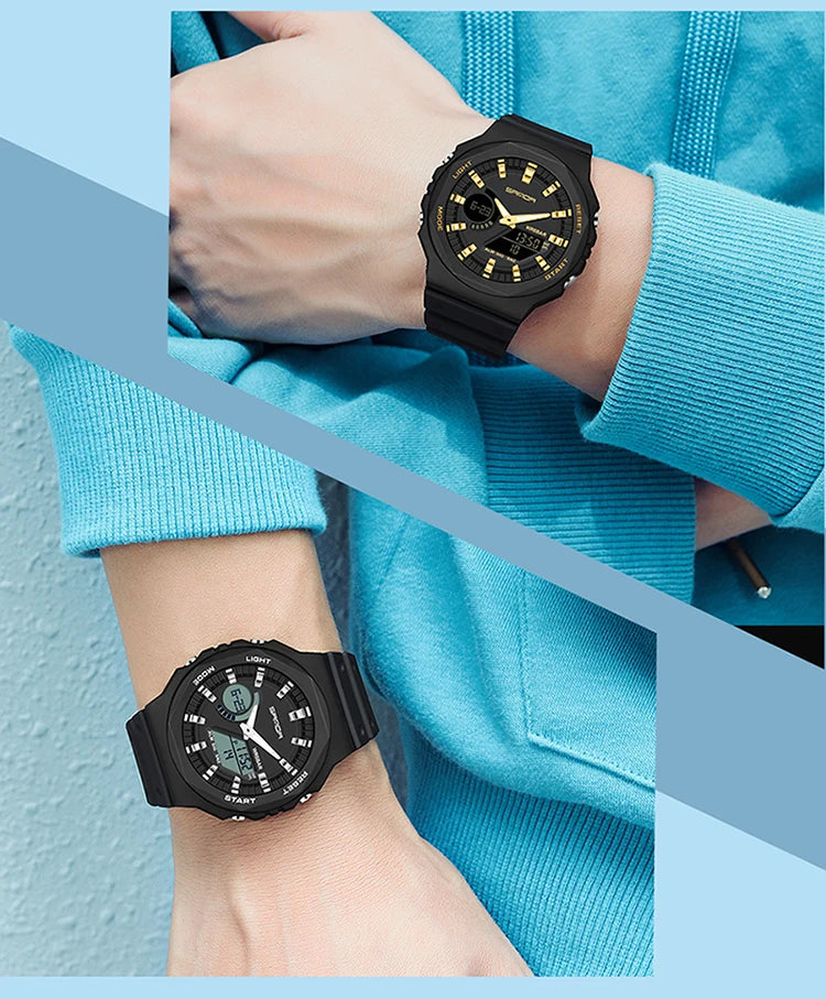 SANDA Outdoor Sports Watches Men Ms LED Digital Watches Military Waterproof Date Electronic Watch Boy Girl Relogio Masculino