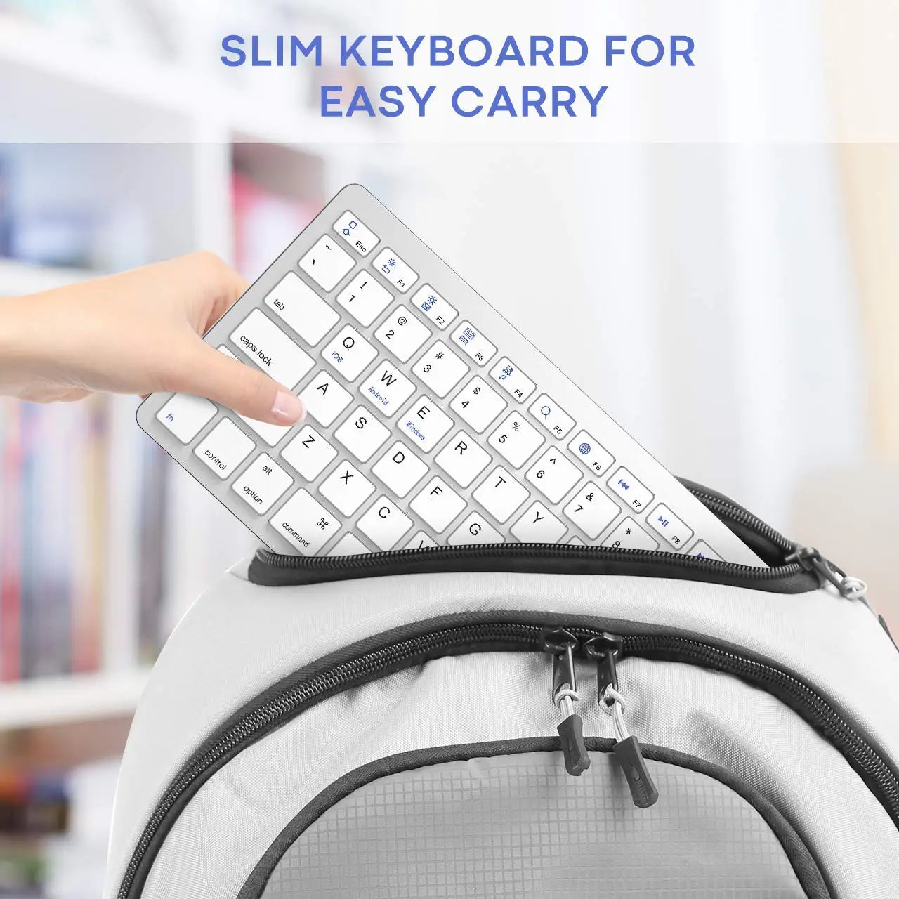 Russian Spanish French German Hebrew Brazil-Portuguese Ultra Slim Universal Wireless Bluetooth Keyboard for iOS Android Win