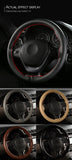 38cm 15inch Car Steering Wheel Braid Cover Artificial leather Needles And Thread Soft Non-slip Auto Interior Accessories Kits