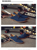 2024 Spring Suede Leather Men Shoes Oxford Casual Shoes Classic Sneakers Comfortable Footwear Dress Shoes Large Size Flats