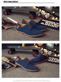 2024 Spring Suede Leather Men's Oxford Casual Shoes Classic Sneakers Comfortable Footwear Dress Shoes Large Size Flats