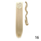 32inches Synthetic Ponytail Hair Extension Clip in Fake Wig Hairpiece Blonde Wrap Around Pigtail Long Smooth Overhead Pony Tail