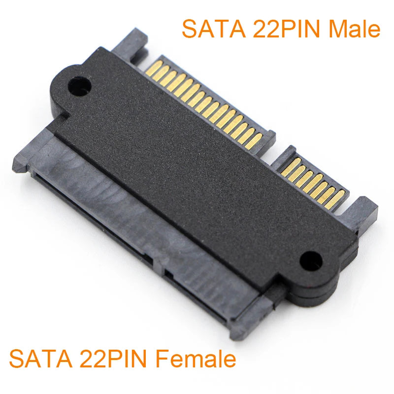 Convertidor adaptador SATA macho a SATA macho de 22 pines con cable de datos de alimentación SATA hembra de 7 pines y 15 pines.