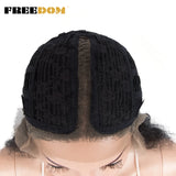 FREEDOM Synthetic Lace Front Wig Long Deep Wavy Ombre Blonde Ginger Lace Wigs For Black Women Heat Resistant Cosplay Wigs