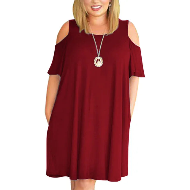 Vestido holgado con hombros descubiertos para mujer, talla grande, verano, talla 9XL, 2023 