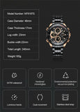 NAVIFORCE Top Brand Luxury Classic Men's Watch Quartz Digital Male Clock Military Sport Silver Stainless Steel Man Wristwatch 9197