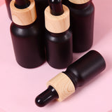 5/10/15/20/30/50/100ml Dropper Empty Bottle Refillable Frosted Black Glass Squeeze Wholesale Bulk For Essential Oil Aromatherapy