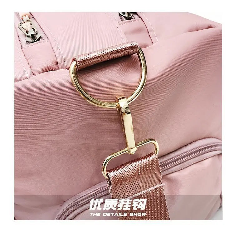 Outdoor Waterproof Nylon Sports Gym Bags Men Women Training Fitness Travel Handbag Yoga Mat Sport Bag with shoes Compartment