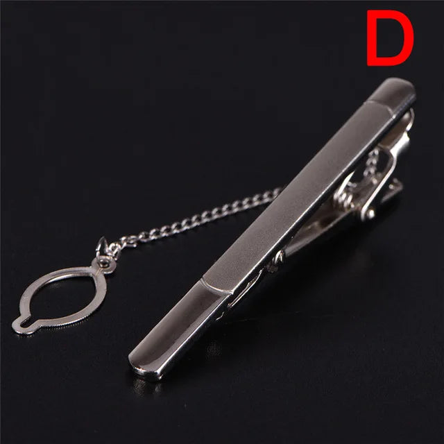 Clip de corbata de metal nuevo para hombre, broche de corbata de boda, broche de corbata de caballero, alfiler de corbata de cristal para accesorios de hombre, joyería.