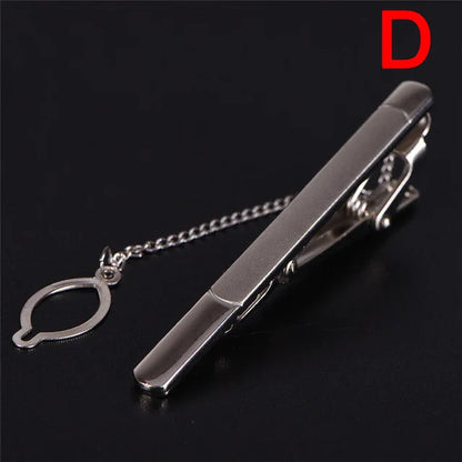 Clip de corbata de metal nuevo para hombre, broche de corbata de boda, broche de corbata de caballero, alfiler de corbata de cristal para accesorios de hombre, joyería.