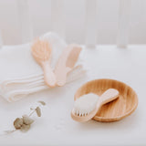 Newborn Baby Natural Wooden Boys Girls Soft Wool Hair Brush Head Comb Infant Head Massager Portable Bath Brush Comb For Kids