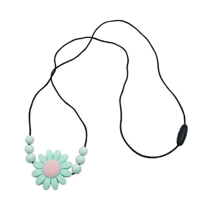 Collar sensorial para masticar, paquete de colgante de silicona para masticar, juguete de entrenamiento y desarrollo para bebés en dentición, autismo y ansiedad.