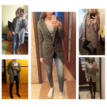 HOT!! Autumn Winter Women Coat Slim Fits Cardigan Warm Thicken Woolen Midi Coat warm woolen coat women long coat winter