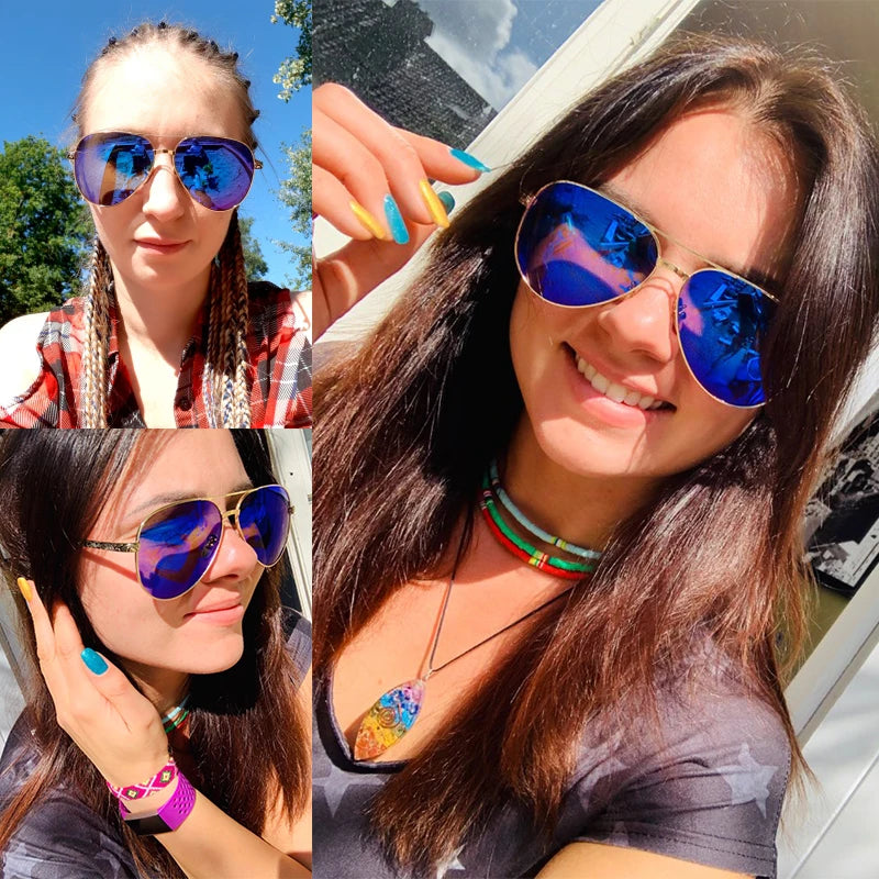 High Quality Pilot Sunglasses Women Polarized UV400 Sunglass Mirror Vintage Sun Glasses 2020 Sunglasses Woman With Box