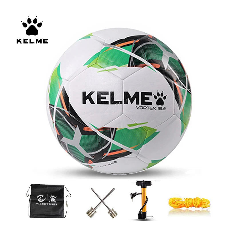 KELME - Balón de fútbol profesional, balones de entrenamiento para partidos de equipo, cosido a máquina, TPU, rojo y verde, tallas 3, 4 y 5, 9886130 