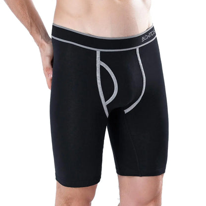 BONITOS Men Boxer Long leg Boxer Men Underwear Men Underpants Erkek Natural Cotton Sexy Boxer Shorts Top Brand Underwear Soft