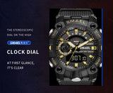 SMAEL Fashion Sport Watches Men Shock Resistant 50M Waterproof Wristwatch LED Alarm Stopwatch Clock Military 8040 Men Watch