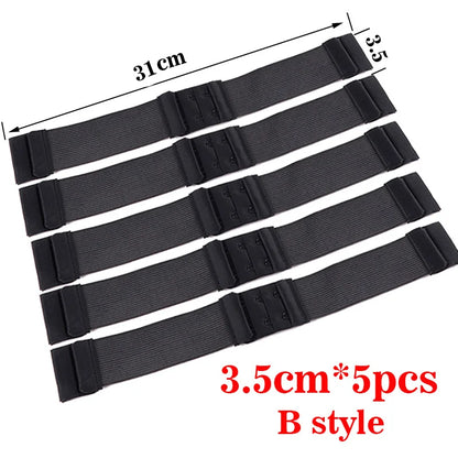 Nunify - Lote de 5 bandas elásticas ajustables para pelucas, accesorios para pelucas, banda de peluca de color negro para redecilla. 
