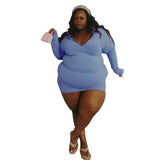 Vestido bodycon queda roupas para as mulheres zip v neck plus size vestidos elegante manga longa sexy mini vestido dropshipping atacado