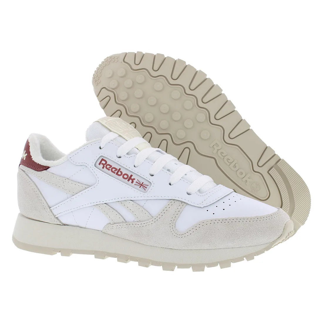 For Classic Leather Womens Shoes-White/Chalk/Sedona Rose Colors Made in China 100% Authentic