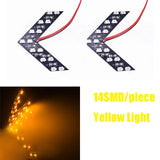 1x Car Styling LED Turn Signal Light Rear View Mirror Arrow Panels Indicator Light Rearview Mirror Signal bulb 12V 14 SMD Yellow