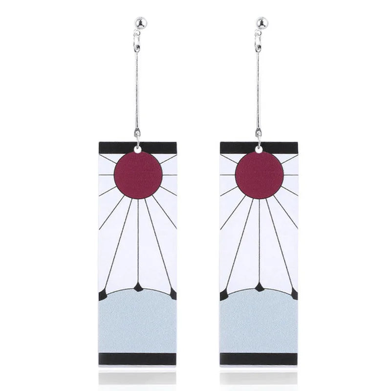 Brincos de gota anime acrílico demon slayer kimetsu no yaiba lâmina de fantasma brincos para mulheres homens tanjiro brincos