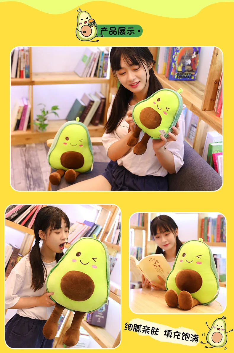 30 45 60CM Cute Avocado Stuffed Plush Pillow Toys Kids Filled Doll Fruit Cushion Soft Plush Doll Toy Baby Girl Birthday Gift