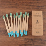 Children 10 Pieces Colorful Bamboo Toothbrush Nylon Bristle Eco Paint Toothbrush Kids Arosse a Dent Bambou Vegan Tooth Dental