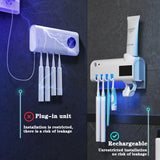 Toothbrush Holder Toothpaste Dispenser Solar Energy Bathroom Toothbrush Storage Box Multi-function Storage Holder USB Charge