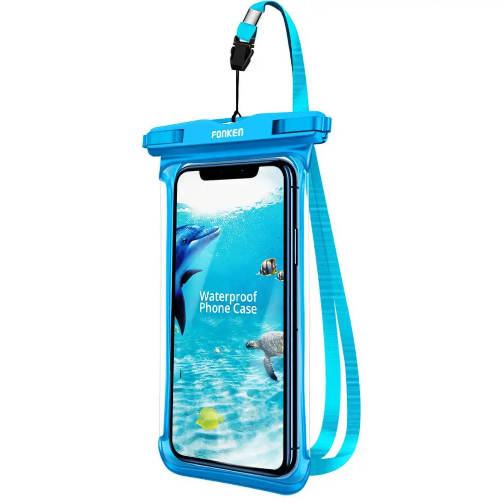 Funda impermeable FONKEN para teléfono, transparente, para la nieve, la selva tropical, bolsa seca, bolsa para natación, fundas grandes para teléfono móvil.