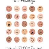 Feelings Thermometer With Coping Skills Art Prints Emotions Chart Poster Kids Mental Health Art Canvas Painting Classroom Decor
