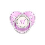 Metallic Purple Baby Pacifier with Cap, BPA Free Silicone Pacifier, Initial Letter Name, Dummy Teether, Baby Shower Gifts 