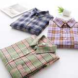 Casual Women's Plaid Shirt 2025 Spring Autumn New Ladies Loose Blouse and Tops Female Long Sleeve Shirts Fresh Checked Clothes