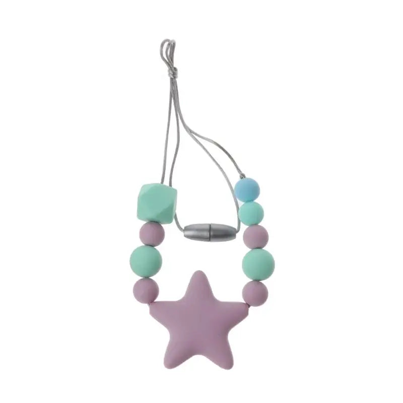 Collar sensorial para masticar, paquete de colgante de silicona para masticar, juguete de entrenamiento y desarrollo para bebés en dentición, autismo y ansiedad.