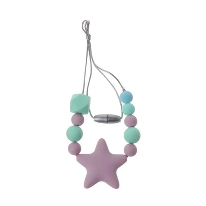 Collar sensorial para masticar, paquete de colgante de silicona para masticar, juguete de entrenamiento y desarrollo para bebés en dentición, autismo y ansiedad.