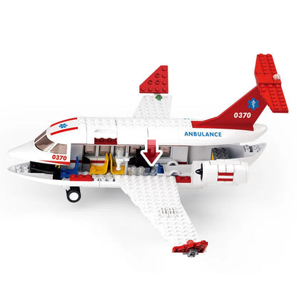 City Cargo Aircraft Plane Storage Airport Airbus Airplane Avion Technical Creative Building Blocks Educational Toys for Children