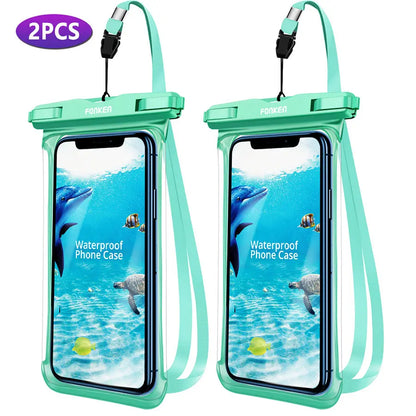 Funda impermeable FONKEN para teléfono, transparente, para la nieve, la selva tropical, bolsa seca, bolsa para natación, fundas grandes para teléfono móvil.