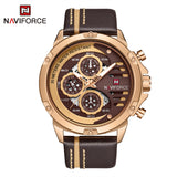 NAVIFORCE Men's Watch Top Brand Luxury Waterproof 24-Hour Date Quartz Watch Men Leather Sport Wristwatch Men Waterproof Clock
