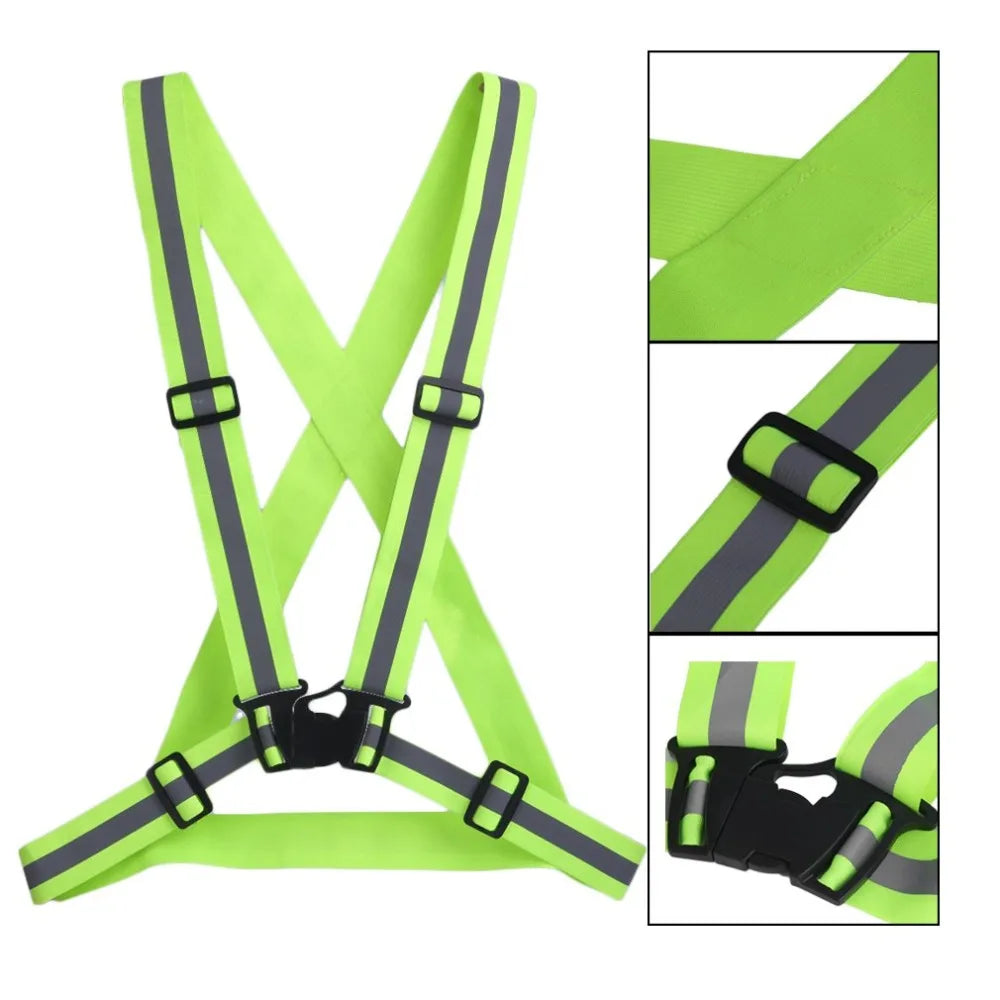 Highlight Reflective Straps Night Running Riding Clothing Vest Adjustable Safety Vest Elastic Band For Adults and Children